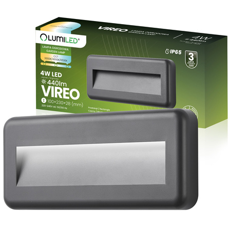 Außen Garten Treppe Wandleuchte CCT 3000-6500K LED 4W IP65 VIREO LUMILED