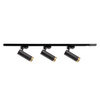 Stromschienen-Kit 1-Phasen-Schiene + 3x GU10 Reflektor Schwarz FADO Sanico Goldlux