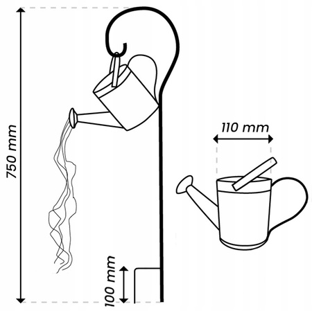 LED Solarbetriebene Kupfer-Gießkanne IP44 Gartenlampe