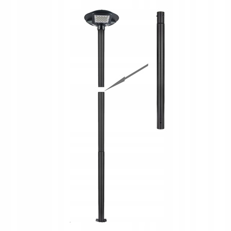 Lichtmast 1m Verlängerung zum Laternenmast Rundmast Schwarz