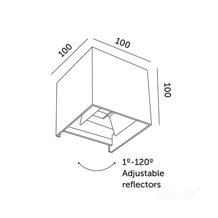 Wandleuchte LED 6W 420lm 3000K Neutral 2x LED IP54 Schwarz Querk Kobi