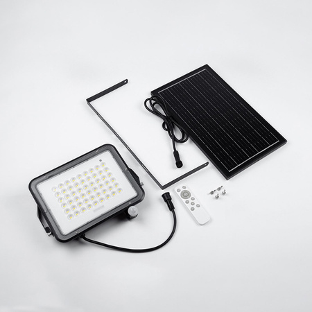 Solar LED Halogenstrahler 200W Gartenlampe 4000K IP65 PIR Bewegungsmelder + Fernbedienung FULGOR LUMILED