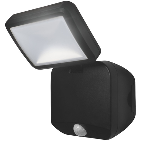 LED Fluter 4W 260lm 4000K IP54 Schwarz mit LEDVANCE SPOTLIGHT Batterie-Bewegungssensor