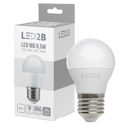 LED-Lampe E14 Ball 9W 806lm 4000K Neutral 180° LED2B Kobi