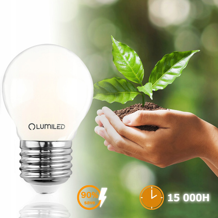 6x LED Lampen E27, Glühbirne P45 7W = 60W 770lm 360° 3000K warm Milch Glühfaden LUMILED