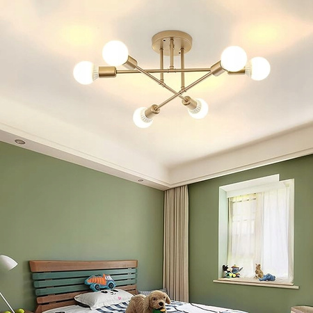 Kronleuchter Decke Pendelleuchte Dekorativ 6x E27 Gold 70cm Eliot Masterled