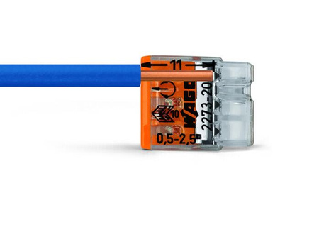 100x WAGO 2273-203 Quick Connect Installationsverbinder für DRAHT 3x0,5-2,5mm