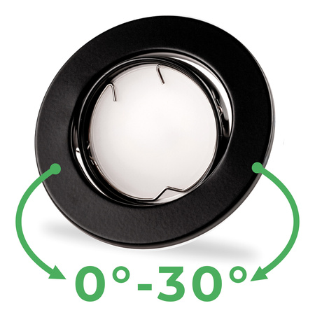 Einbaustrahler GU10, MR16 Einbauspot HALOGEN Runde beweglich Schwarz Blech AURELI LUMILED