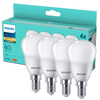 4x LED-Lampe E14 Ball P45 4.9W = 40W 470lm 2700K Warm Essential Philips