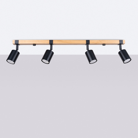 FAGER 4L 4xGU10 Spotlight Moving Black Skandinavische SOLLUX Deckenleuchte