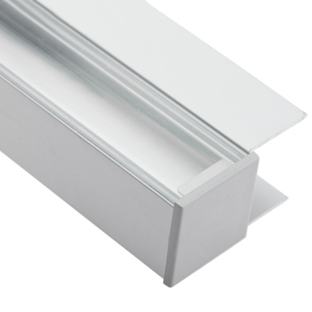 Aluminium-Anodierter Möbelprofil für LED-Streifen KM48 mit Klarglasabdeckung und Endkappen, 1m Silber LUMILED