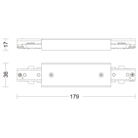 Dual Power Connector für LED-Beleuchtungsschienen Einphasig Schwarz EasyLink Philips