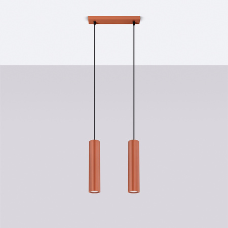 Decke Pendelleuchte Überhang Tuba Spot 2x GU10 Ocker Rot Carbon Deep Space SL.1631 Sollux