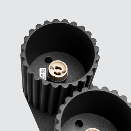 Aufputzmontage 2x GU10 Aluminium Schwarz Aura Deep Space SL.1785 Sollux