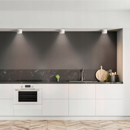 GRANDI LED Aufbau-Halogen-Deckenleuchte GX53 IP54 Rundrohr weiß