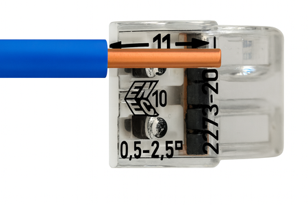 100x WAGO 2273-202 Quick Connect Installationsverbinder für DRAHT 2x0,5-2,5mm