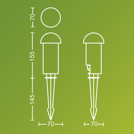 Gartenleuchte für den Außenbereich PIPE 30cm LED 1.5W 180lm 2700K Edwina Philips