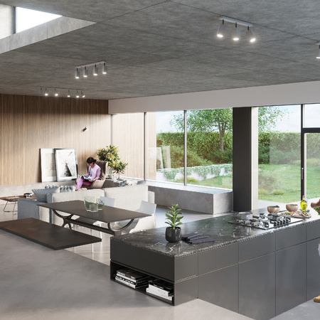 MERIDA 4xGU10 Reflektor Halogenstrahler Beweglich Quadratisch 25x25 Grau SOLLUX