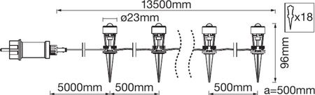 LED Dekorative Lichtpunkte 12W 3000K warm ENDURA GARDEN 18 Dot LEDVANCE