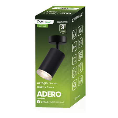 Wandleuchte LED Spot GU10 IP44 ADERO Schwarz Lumiled Wandleuchte