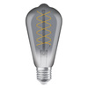 2x LED Dekorative ST64 Edison E27 7.8W = 30W 360lm 1800K Warm 320° Smoke Filament Dimmbar Vintage 1906 Osram