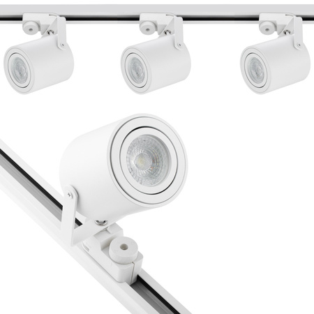 Beleuchtung Stromschienenset 1,5m + 3x LED Stromschienenstrahler GU10Weiß matt
