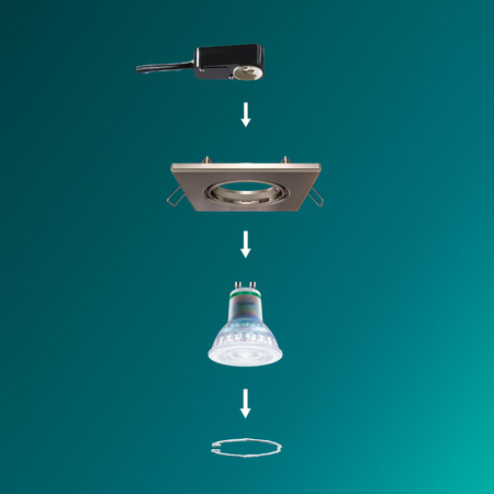 LED GU10 Unterputzdose Aluminium Quadratisch Nickel Peridot Philips