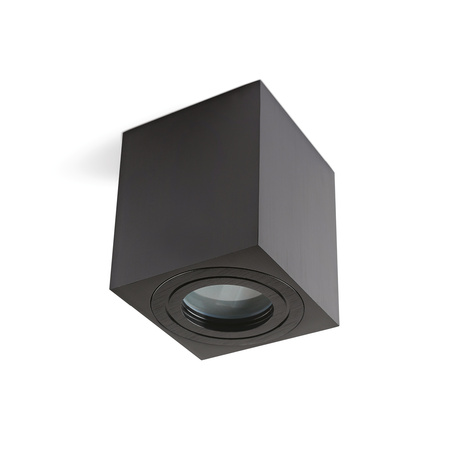 Aufputz-HALOGEN-Wasserdichtes Aluminium-SPOT-TUBE 95 mm IP44 Schwarz AQUARIUS SQUARE Kobi