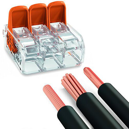 50x WAGO 221-413 Quick Connect Installationsverbinder für KABEL 3x0,2-4mm