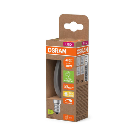 LED-Lampe B35 Kerze E14 2.9W = 40W 470lm 2700K Warm 300° Dimmbar CLASSIC ENERGY EFFICIENCY Osram