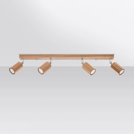 ZEKE Deckenleuchte 4xGU10 Reflektor Halogen Leuchte 80cm Eiche SOLLUX