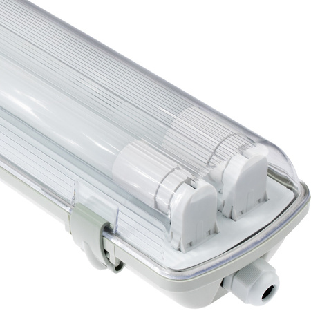 Hermetische Feuchtraumleuchte LED 2x T8, G13 Leuchte IP65 60cm+LED-Leuchtstofflampen 9W 6500K LUMILED