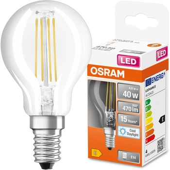 E14 P45 CL LED Lampe 4W = 40W 470lm 6500K Kalt 300° OSRAM STAR Filament