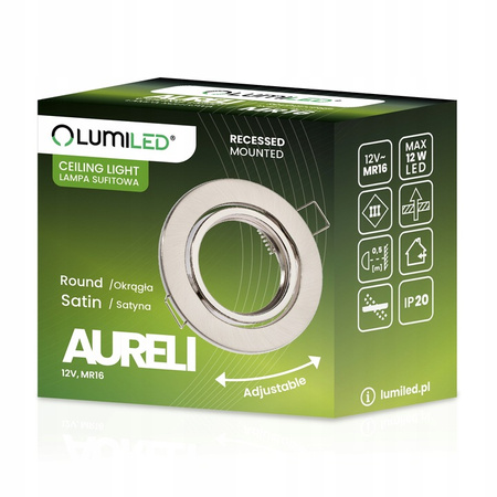 Einbaustrahler GU10, MR16 Einbauspot HALOGEN Runde beweglich Satin Blech AURELI LUMILED