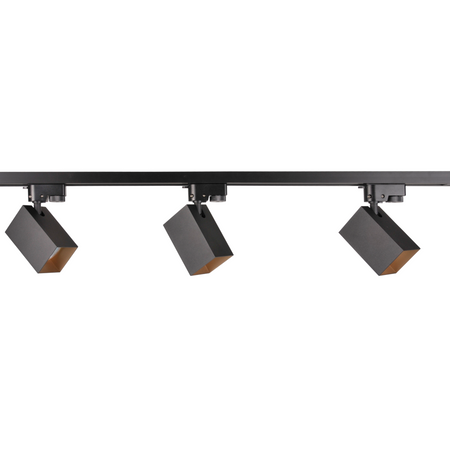 Sanico Goldlux 1-Phase Rail Kit + 3x GU10 Schwarzgold SQUARE Strahler Sanico Goldlux