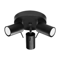 RING Deckenleuchte 3xGU10 Reflektor Halogen Leuchte Beweglich Schwarz SOLLUX