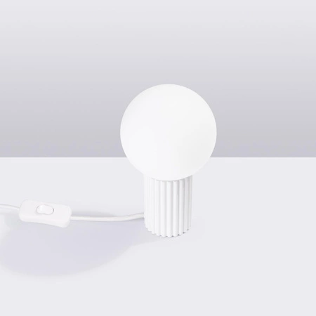 Tisch Tischlampe G9 Rund Weiß Modern Matt Halo Sollux