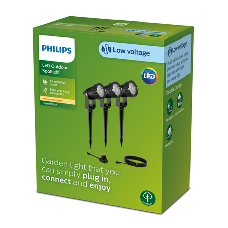 Set mit 3x LED CAPER GardenLink Kreuzungsleuchte für den Außenbereich 1.5W 24V 2700K IP44 Mobile Drive PHILIPS