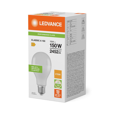 LED-Lampe E27 A65 19W = 150W 2452lm 2700K Warm 180° Ledvance