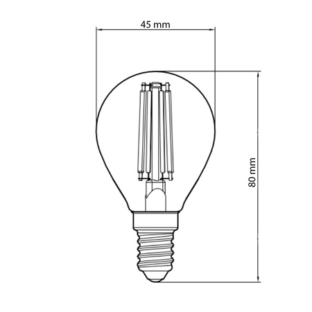 LED-Glühbirne E14 G45 4.5W Warm Filament TOSHIBA