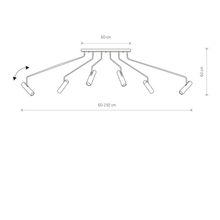 EYE SUPER 6492 Nowodvorski Deckenleuchte Weiß 5xGU10 Kronleuchter Beweglicher Rohrschirm Moderner Stahl
