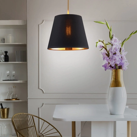 Decke Hängelampe E27 Schwarz Gold ELENA Sanico Goldlux