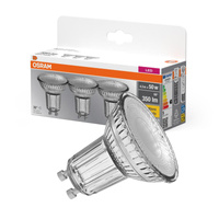 3x LED Leuchtmittel GU10 3,6W = 50W 350lm 2700K Warm 36° OSRAM Sockel