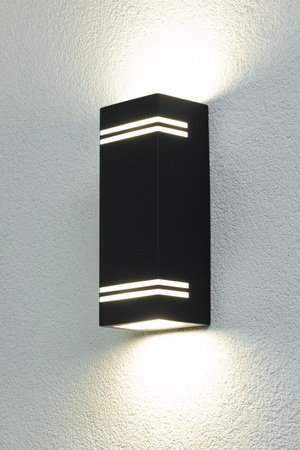 Gartenleuchte NELA Elevation Wandleuchte 2xGU10 IP44 Oben Unten Schwarz