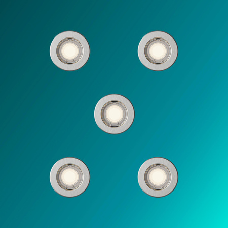 5x LED GU10 Einbauleuchte Fixed Aluminum Rund Nickel Peridot Philips