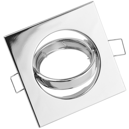 6x Halogen-Einbauleuchte Bewegliches Quadrat PICTOR Chromblech MR16 GU10 LUMILED