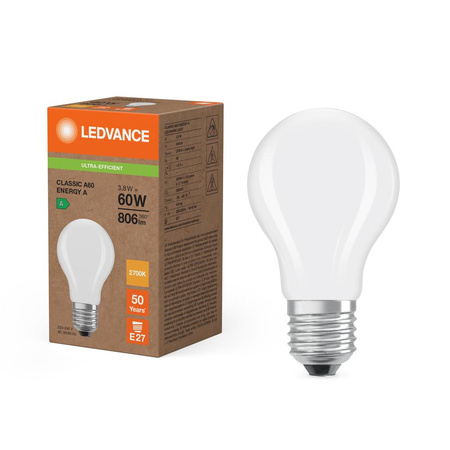 LED-Lampe E27 A60 3.8W = 60W 806lm 2700K Warm 300° Ledvance