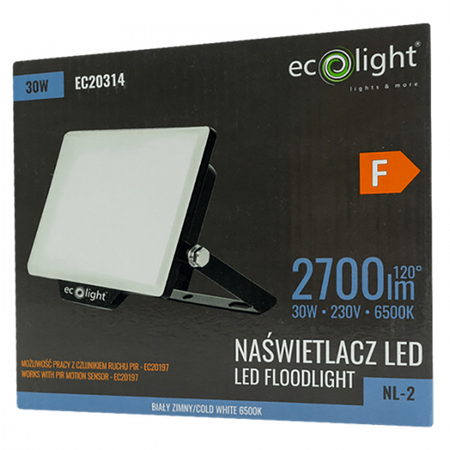 LED Strahler 30W 6500K 2700lm IP65 Ecolight