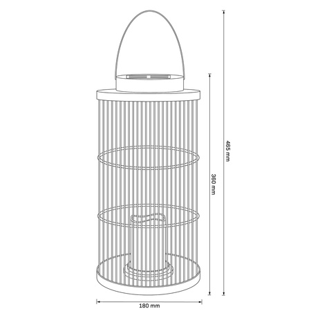Solar Laterne LED Garten Pendelleuchte IP44 1800K Warm 36cm