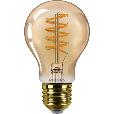 E27 A60 LED Lampen 5,5 W = 40 W, 470 lm, 2200 K, warmes Filament, bernsteinfarben, PHILIPS, dimmbar